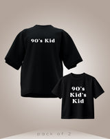 90s Kid's Kid - Premium Organic Oversized Cotton T-shirts - Pack of 2