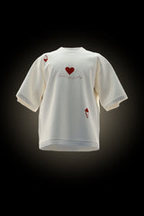 Ace of Hearts - Poker Night - Premium French Terry Cotton Oversized T-shirt