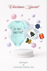 My First Christmas - Short Sleeve Romper & Contrast Cards Bundle