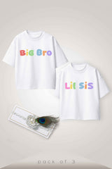 Big Bro Lil Sis - Rakhi Special - Premium Organic Oversized Cotton T-shirts - Pack of 2