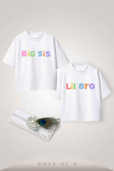 Big Sis Lil Bro - Rakhi Special - Premium Organic Oversized Cotton T-shirts - Pack of 2