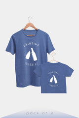 Drinking Buddies - Premium Organic Cotton T-shirts - Pack of 2 - Blue