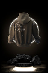 Hoodie with autumn leaves on it, back side