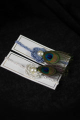 Floral Embellished Peacock Feather Kids Handmade Rakhi