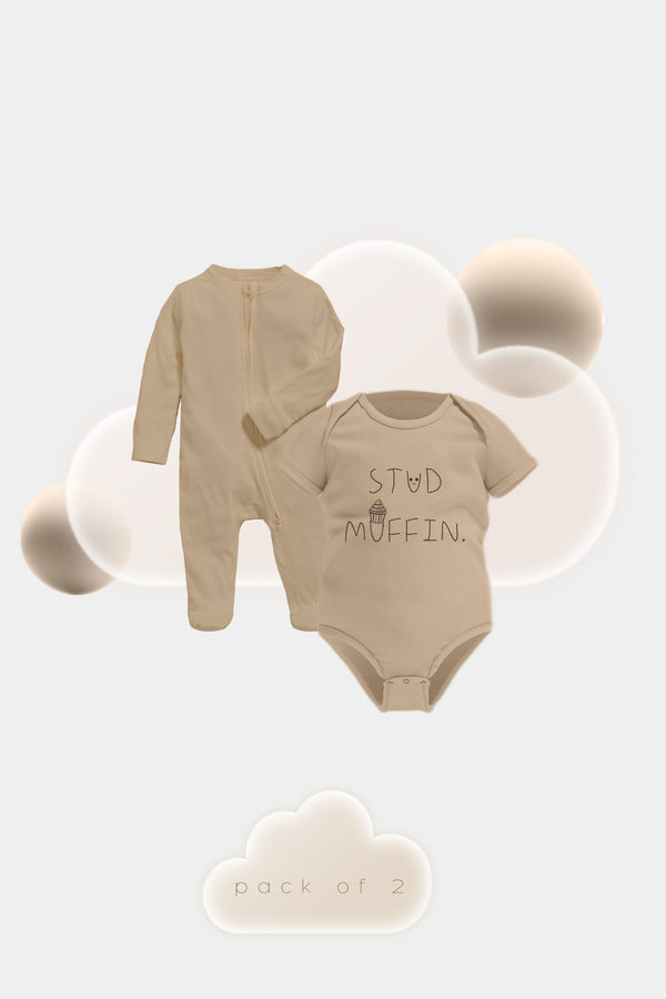 Stud Muffin Rompers - Pack of 2