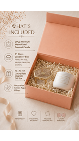 Women's Luxury Gift Box | Glass Jewelry Box & Scented Candle