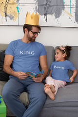 King & Princess - Premium Organic Cotton T-shirts - Pack of 2 - Blue