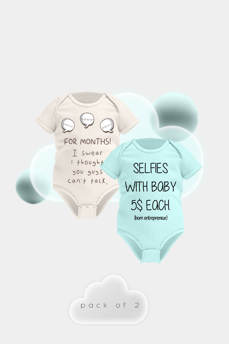 Aaw The Selfies - Short Sleeve Rompers - Pack of 2