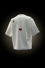 Ace of Hearts - Poker Night - Premium French Terry Cotton Oversized T-shirt