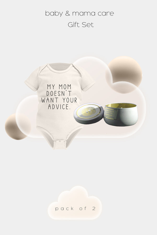 Advices - Baby & Mama Care Gift Set - Short Sleeve Rompers & Luxury Scented Candle