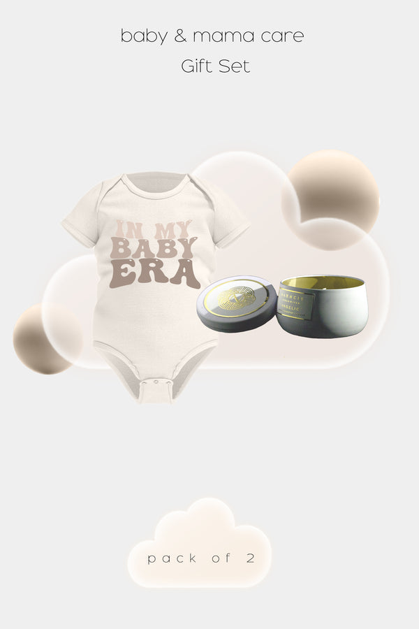 Baby Era - Baby & Mama Care Gift Set - Short Sleeve Rompers & Luxury Scented Candle