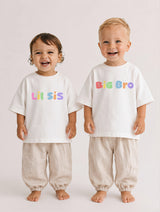 Big Bro Lil Sis - Rakhi Special - Premium Organic  Oversized Cotton T-shirts - Pack of 2