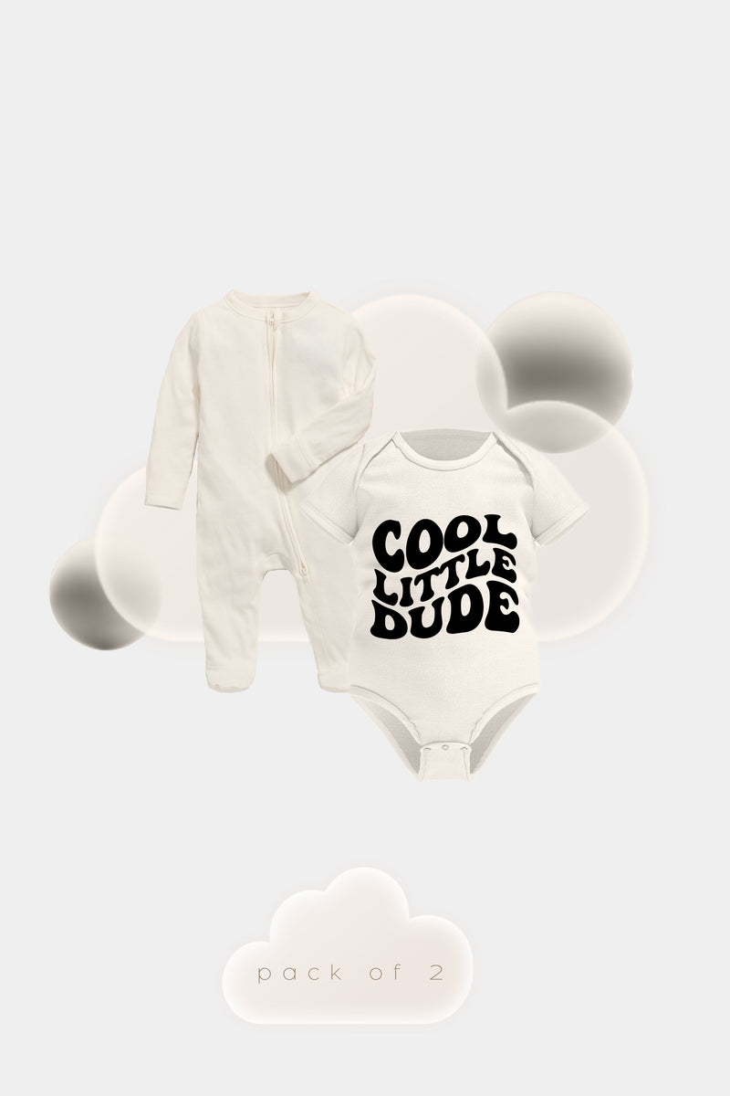 Cool Little Dude Rompers - Pack of 2