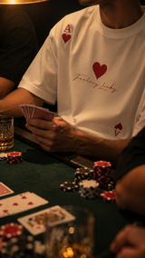 Ace of Hearts - Poker Night - Premium French Terry Cotton Oversized T-shirt