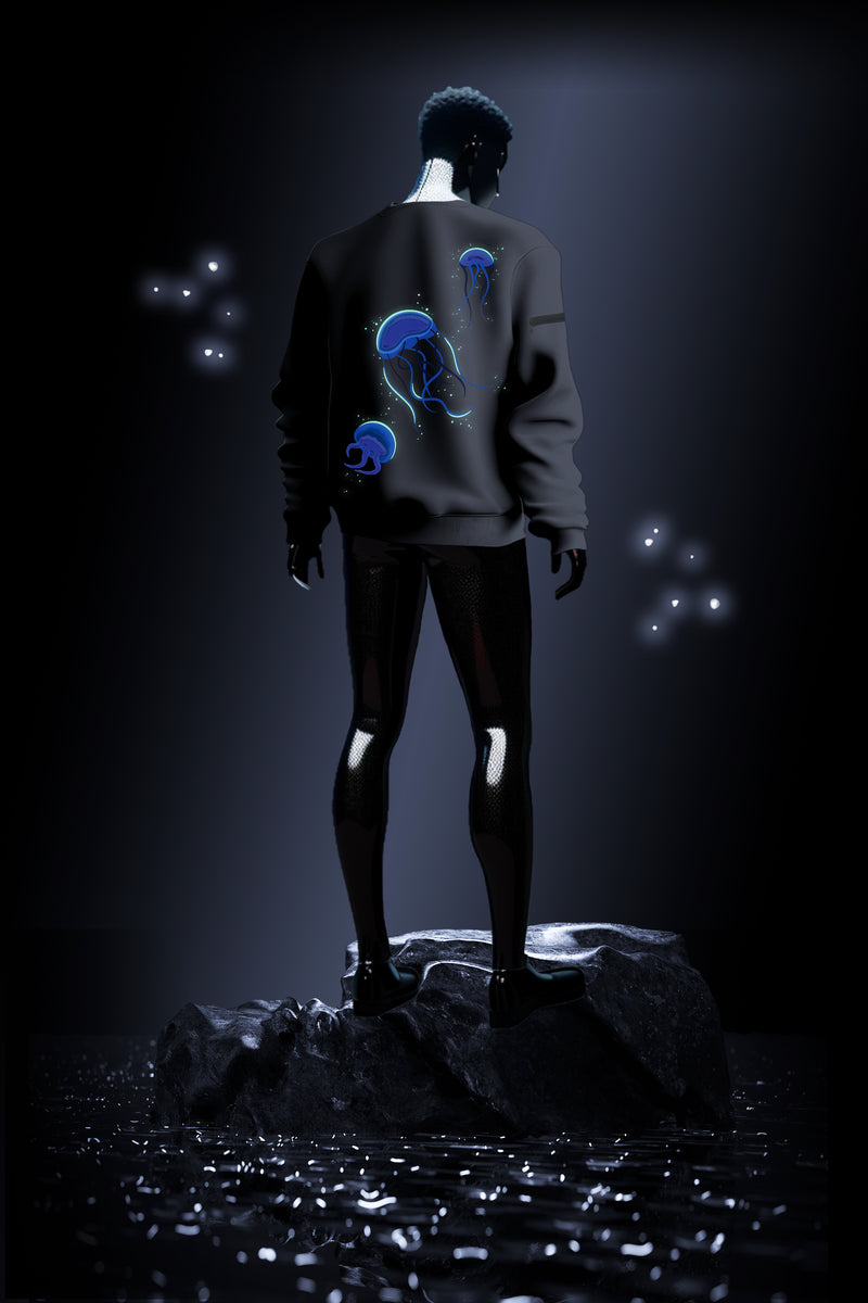 Jellyfish - Luminescent Oversized Premium Organic Cotton Sweatshirt