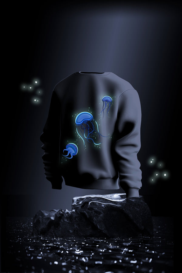 Jellyfish - Luminescent Oversized Premium Organic Cotton Sweatshirt