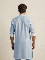 Minimal Mandarin Collar Kurta - Blue