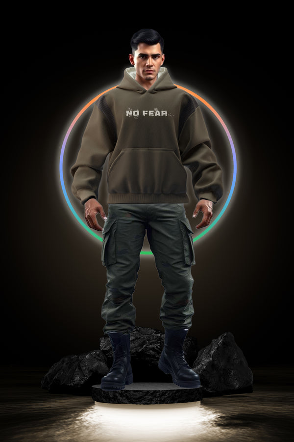 No Fear - IAF Tribute - Oversized Hoodie - Premium Organic Cotton Fleece
