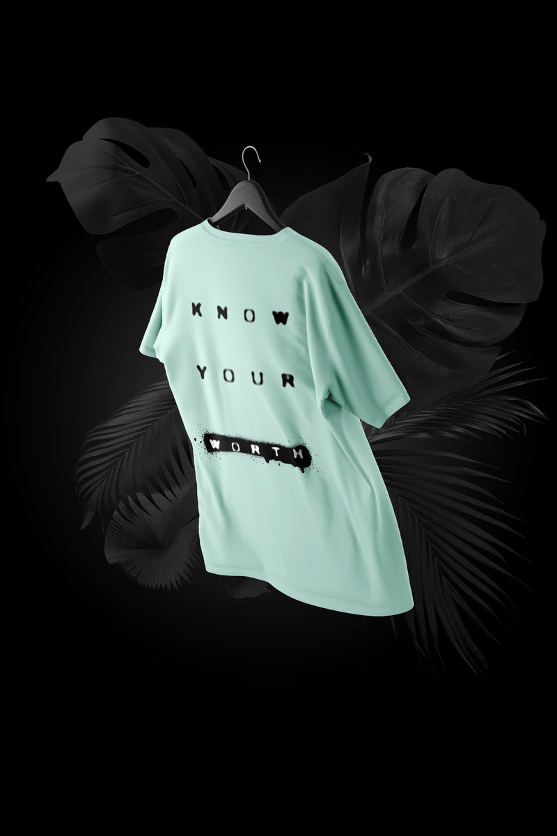 Know Your Worth - Premium Oversized French Terry Cotton T-shirt