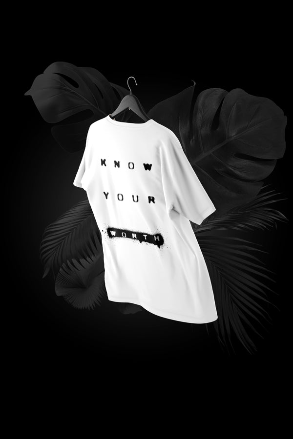 Know Your Worth - Premium Oversized French Terry Cotton T-shirt