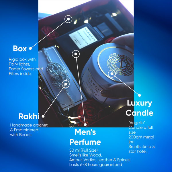 Infinity Rakhi Gift box - For Him - Luxury Perfume & Candle Gift Hamper