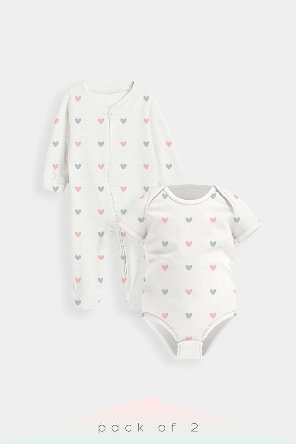 Heart Rompers - Pack of 2