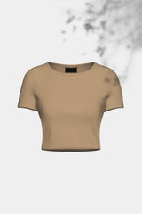 Premium Organic Cotton Rib Crop Top - Nude