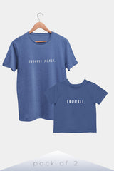 Trouble Makers - Premium Organic Cotton T-shirts - Pack of 2 - Blue